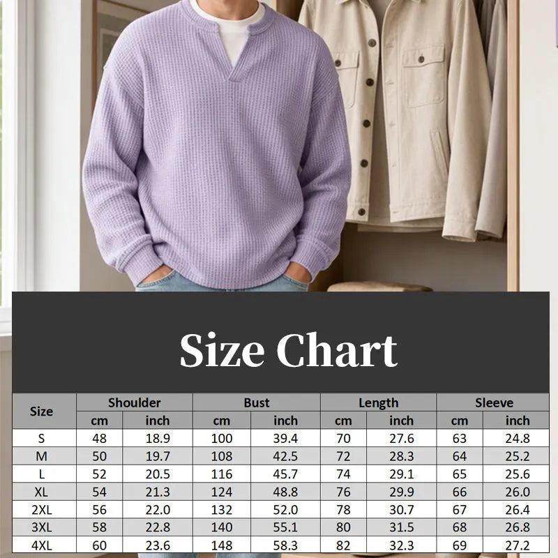 Timeless Comfort | Men's Textured Waffle Layered-Look Long-Sleeve Tee⏳ LAST DAY 66% OFF! 🔥