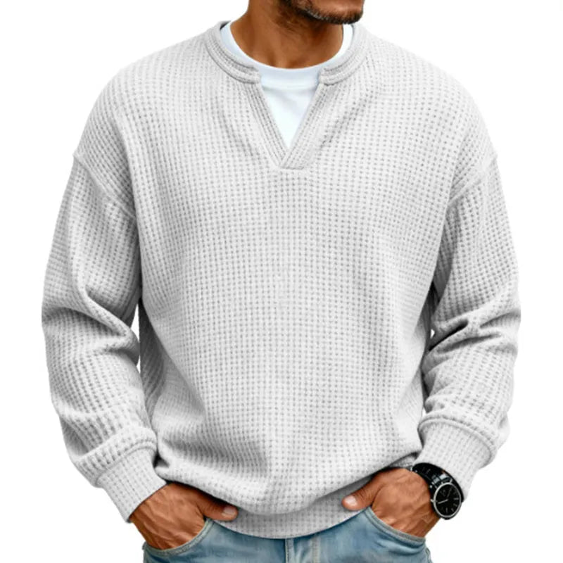 Timeless Comfort | Men's Textured Waffle Layered-Look Long-Sleeve Tee⏳ LAST DAY 66% OFF! 🔥