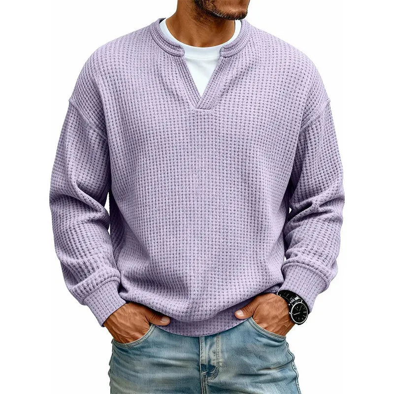 Timeless Comfort | Men's Textured Waffle Layered-Look Long-Sleeve Tee⏳ LAST DAY 66% OFF! 🔥