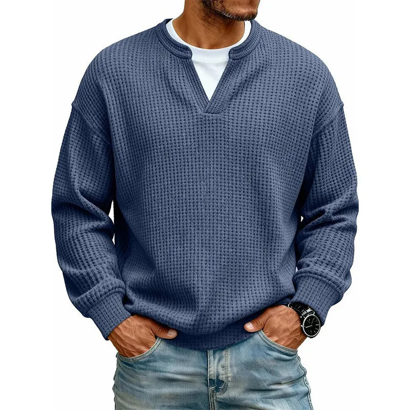 Timeless Comfort | Men's Textured Waffle Layered-Look Long-Sleeve Tee⏳ LAST DAY 66% OFF! 🔥