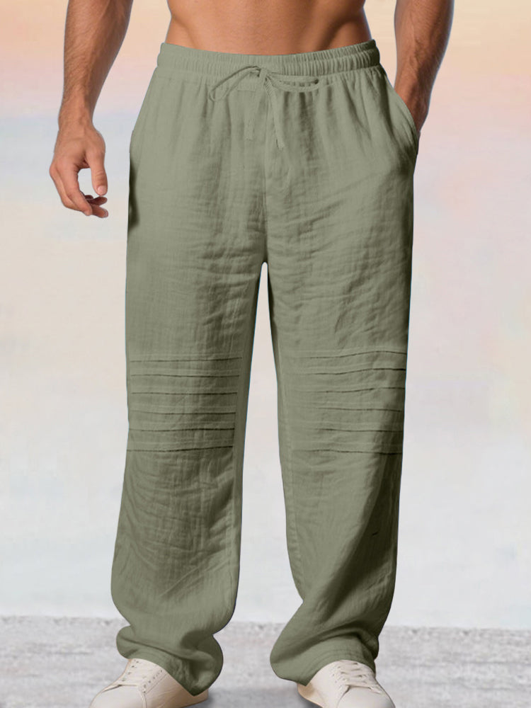 Casual 100% Cotton Drawstring Waist Pants
