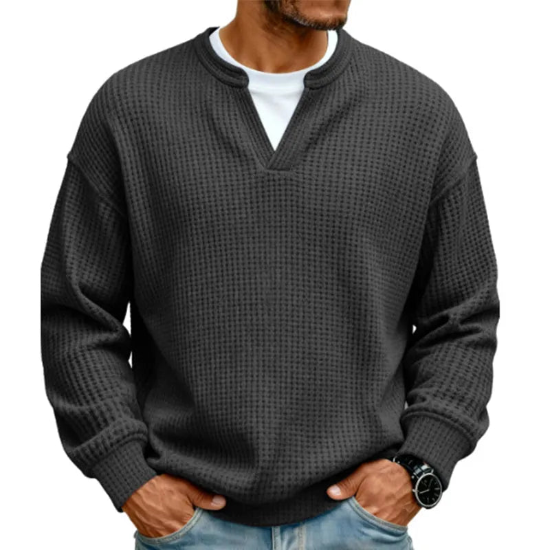 Timeless Comfort | Men's Textured Waffle Layered-Look Long-Sleeve Tee⏳ LAST DAY 66% OFF! 🔥