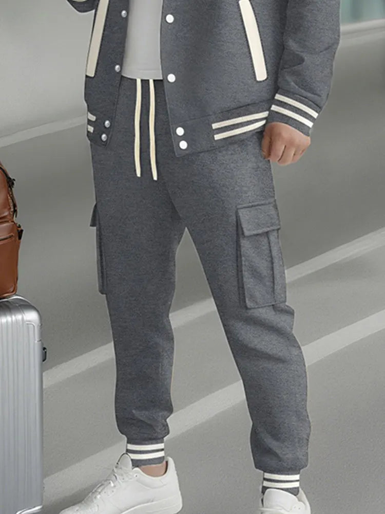Sporty Hooded Jacket Pants Set