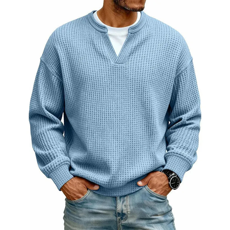Timeless Comfort | Men's Textured Waffle Layered-Look Long-Sleeve Tee⏳ LAST DAY 66% OFF! 🔥