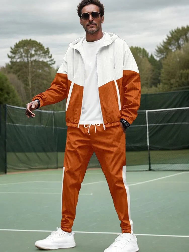Men's Relaxed‐Fit Color‐Block Tracksuit Set