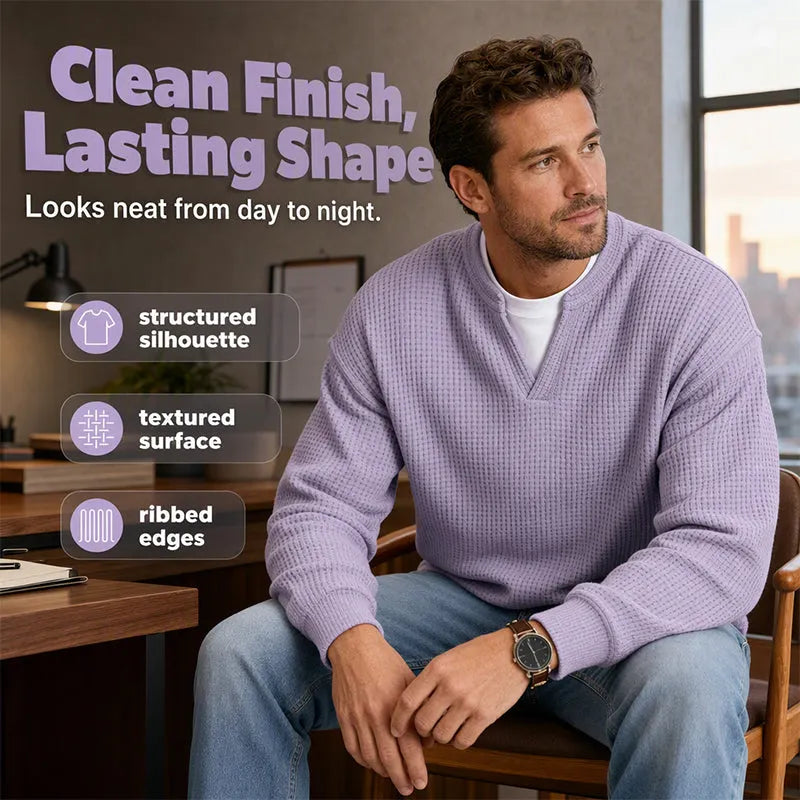 Timeless Comfort | Men's Textured Waffle Layered-Look Long-Sleeve Tee⏳ LAST DAY 66% OFF! 🔥