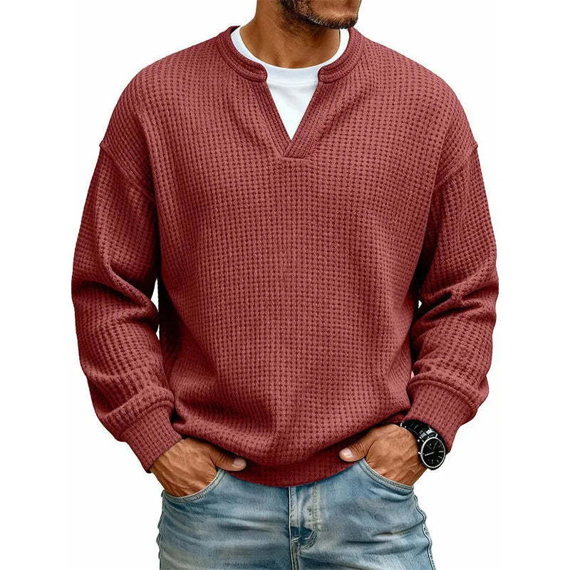 Timeless Comfort | Men's Textured Waffle Layered-Look Long-Sleeve Tee⏳ LAST DAY 66% OFF! 🔥