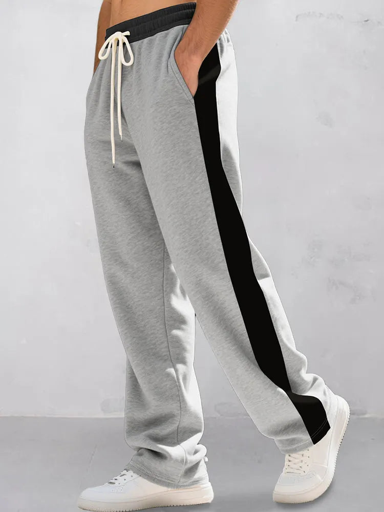 Casual Contrast Color Drawstring Jogger Pants