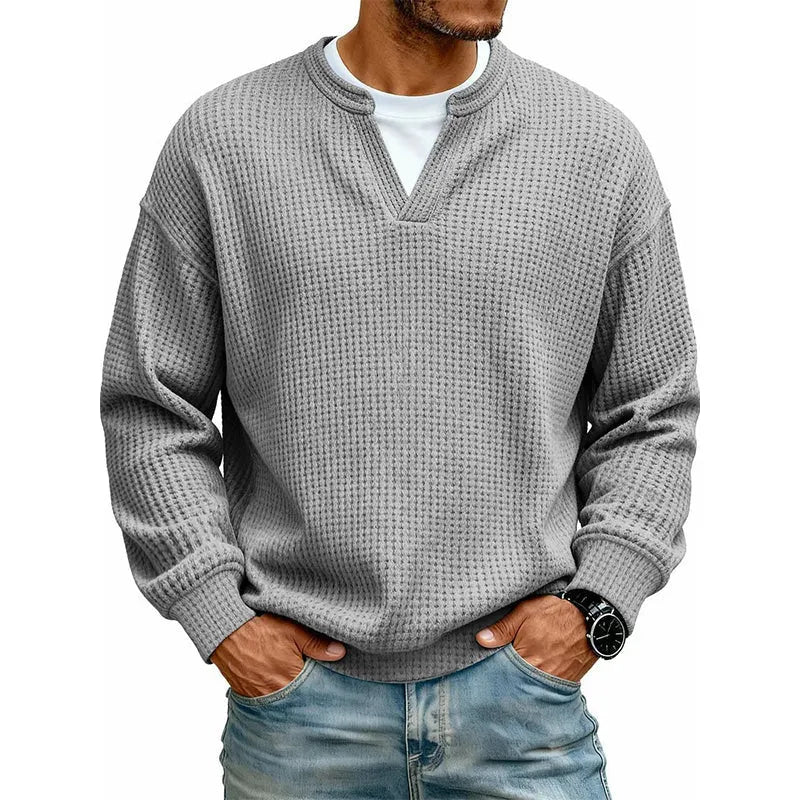 Timeless Comfort | Men's Textured Waffle Layered-Look Long-Sleeve Tee⏳ LAST DAY 66% OFF! 🔥