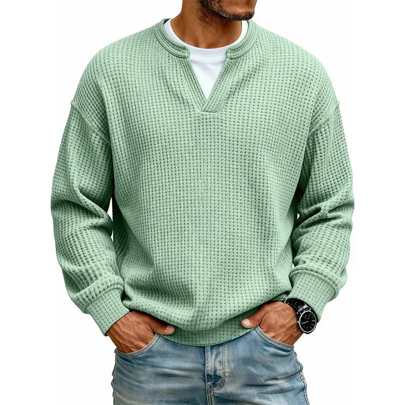 Timeless Comfort | Men's Textured Waffle Layered-Look Long-Sleeve Tee⏳ LAST DAY 66% OFF! 🔥