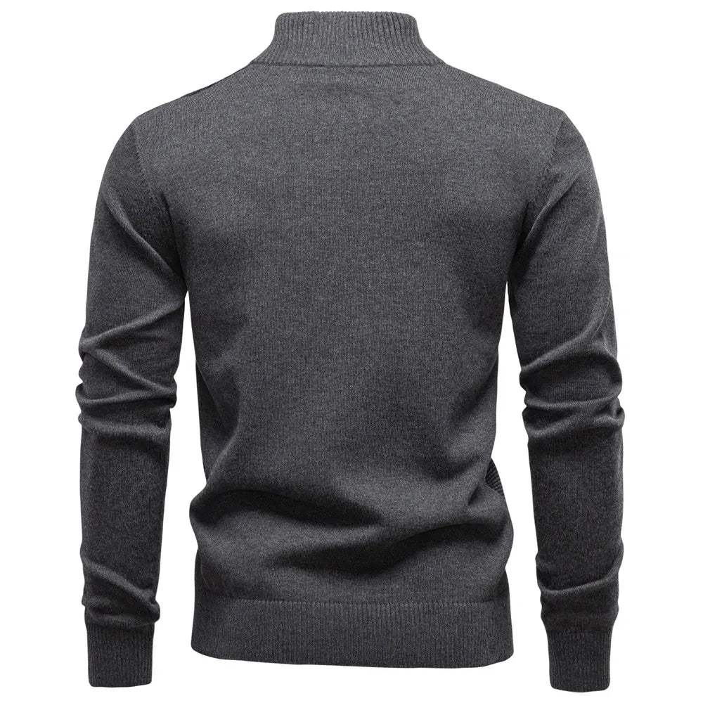 Men's Striped Luxury Cotton Knit Sweater