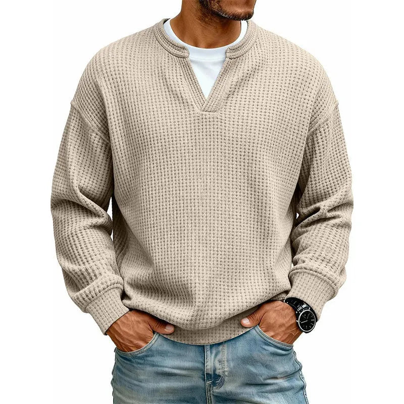 Timeless Comfort | Men's Textured Waffle Layered-Look Long-Sleeve Tee⏳ LAST DAY 66% OFF! 🔥