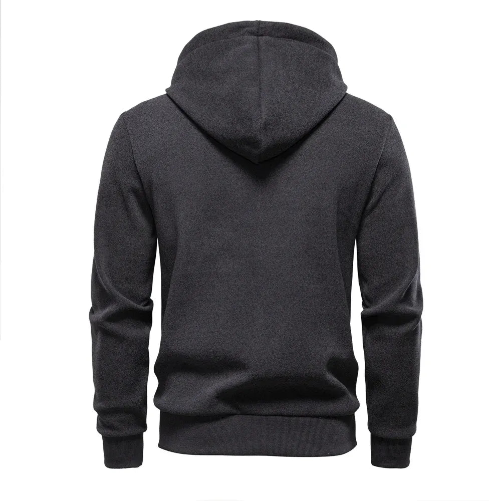 Winter Warm Vintage Zip-Up Hooded Sweatshirt